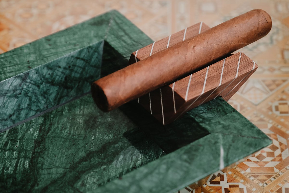 Rectangular Cigar Ashtray Green